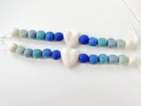 Blue Ombre Heart Curtain Ties - Redheadnblue