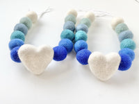 Blue Ombre Heart Curtain Ties - Redheadnblue