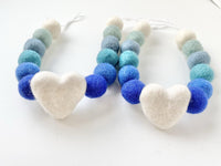 Blue Ombre Heart Curtain Ties - Redheadnblue