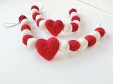 Red & White Heart Curtain Ties - Redheadnblue