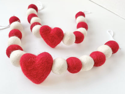 Red & White Heart Curtain Ties - Redheadnblue