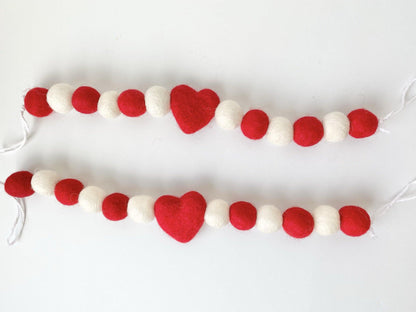 Red & White Heart Curtain Ties - Redheadnblue