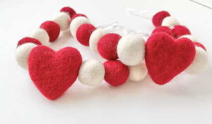 Red & White Heart Curtain Ties - Redheadnblue