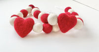 Red & White Heart Curtain Ties - Redheadnblue