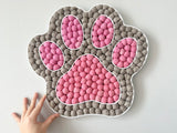 Felt Ball Cat Paw Wall Hanging