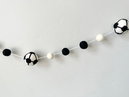 Black & White Soccer Garland