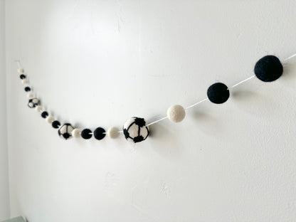 Black & White Soccer Garland