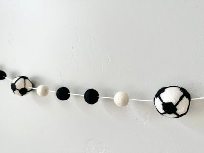 Black & White Soccer Garland