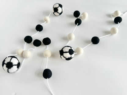 Black & White Soccer Garland