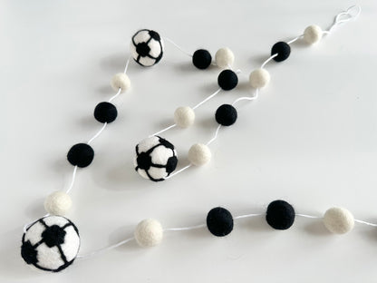 Black & White Soccer Garland