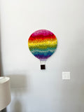 Rainbow Ombre Hot Air Balloon Wall Hanging