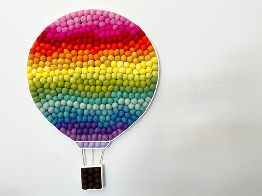 Rainbow Ombre Hot Air Balloon Wall Hanging