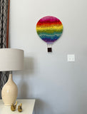 Rainbow Ombre Hot Air Balloon Wall Hanging