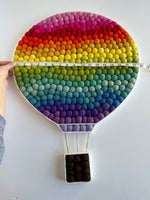 Rainbow Ombre Hot Air Balloon Wall Hanging