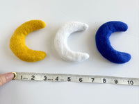 Wool Felted Moons 4 or 8 cm