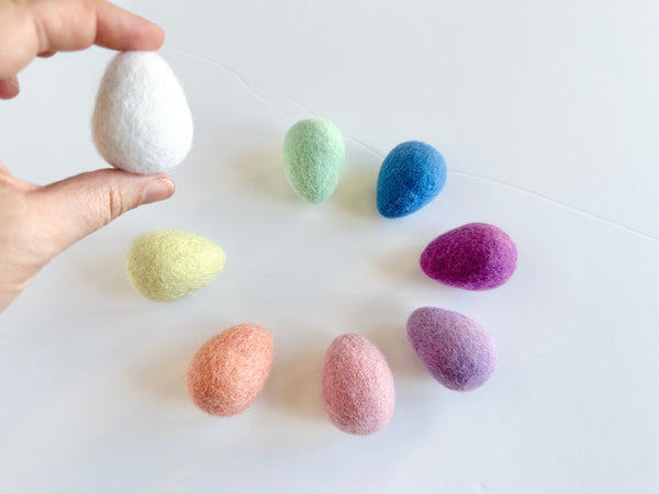 Pastel Rainbow Felt Egg Toy