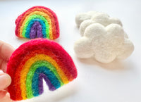 Rainbow & Cloud Felted Shapes