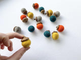 Bright Fall Wool Acorns - Redheadnblue