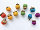 Rainbow Wool Acorns - Redheadnblue