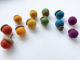 Rainbow Wool Acorns - Redheadnblue