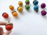 Rainbow Wool Acorns - Redheadnblue