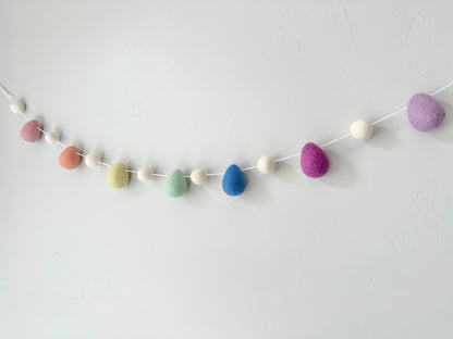 Rainbow Wool Egg Garland