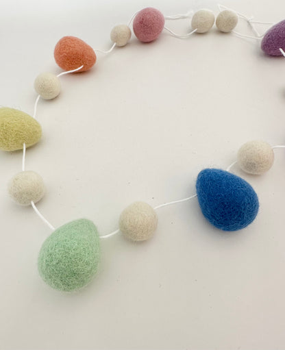 Rainbow Wool Egg Garland