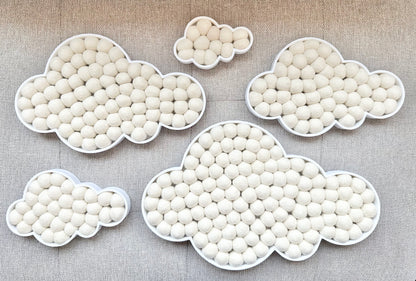 White Fluffy Felt Ball Clouds
