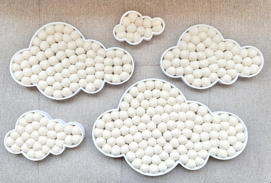 White Fluffy Felt Ball Clouds
