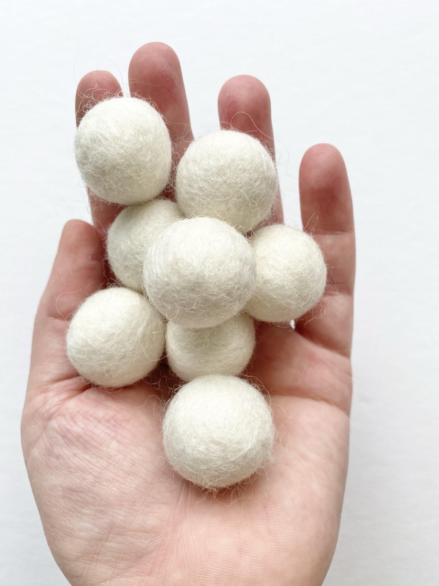 White - 2 cm Felt Pom Pom Balls - Wool Jamboree