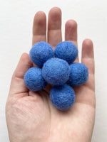 French Blue - 2 cm Felt Pom Pom Balls - Wool Jamboree