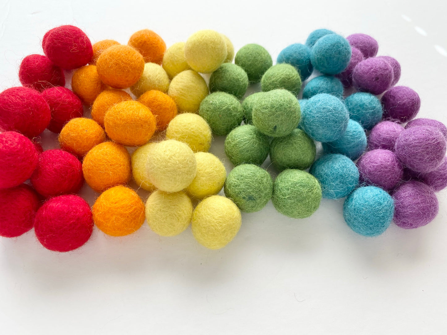 traditional rainbow felt balls
