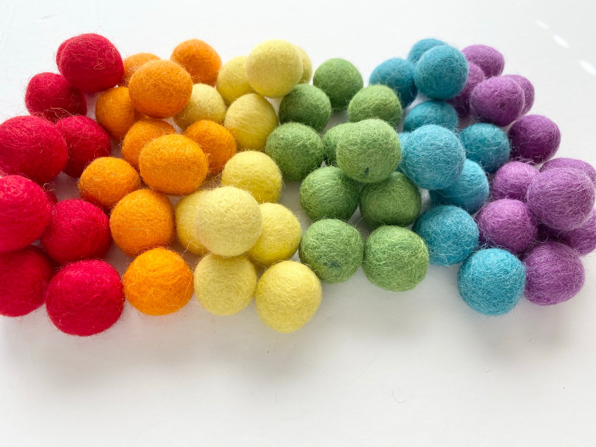 traditional rainbow felt balls
