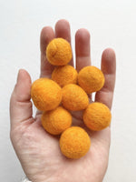 Candy Corn Halloween - 2 cm Felt Pom Pom Balls - Wool Jamboree