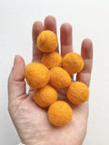 Orange - 2 cm Felt Pom Pom Balls - Wool Jamboree