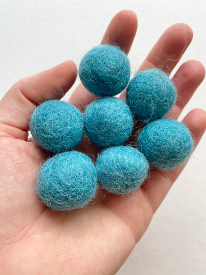 durch blue felt balls