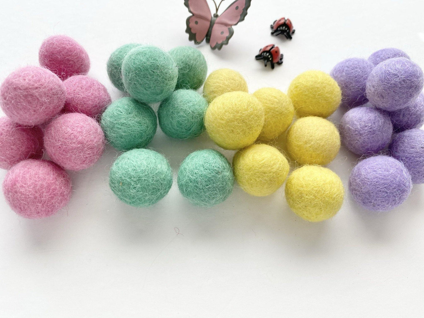 Pastel Easter - 2 cm Felt Pom Pom Balls - Wool Jamboree