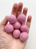 Pink - 2 cm Felt Pom Pom Balls - Wool Jamboree