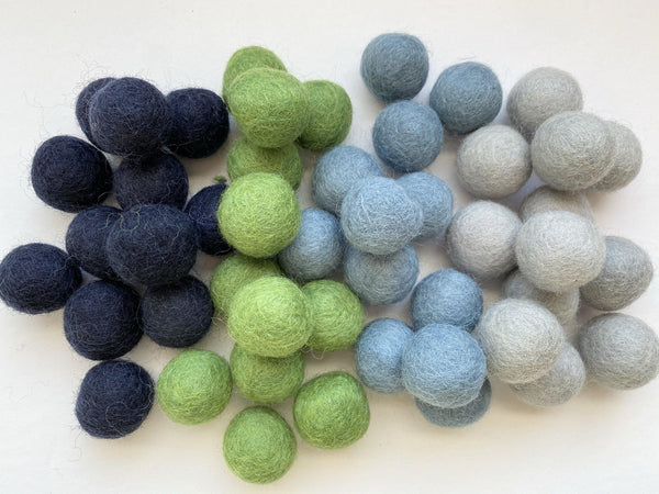 Teal - 2.5 cm Felt Pom Pom Balls – Wool Jamboree