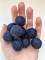 Navy Blue - 2 cm Felt Pom Pom Balls - Wool Jamboree