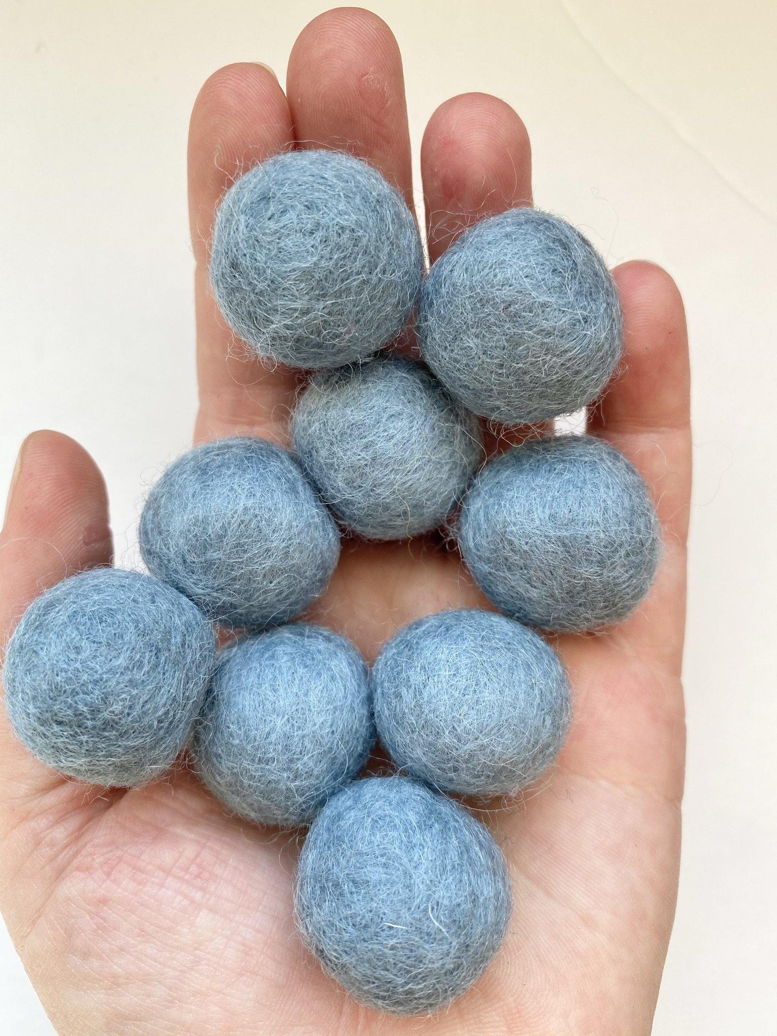 Blue Gray - 2 cm Felt Pom Pom Balls - Wool Jamboree