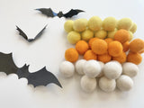 Candy Corn Halloween - 2 cm Felt Pom Pom Balls - Wool Jamboree