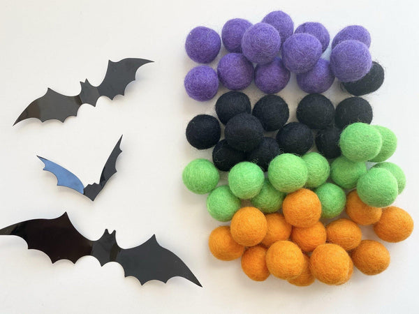 Monster Mash Halloween - 2 cm Felt Pom Pom Balls - Wool Jamboree