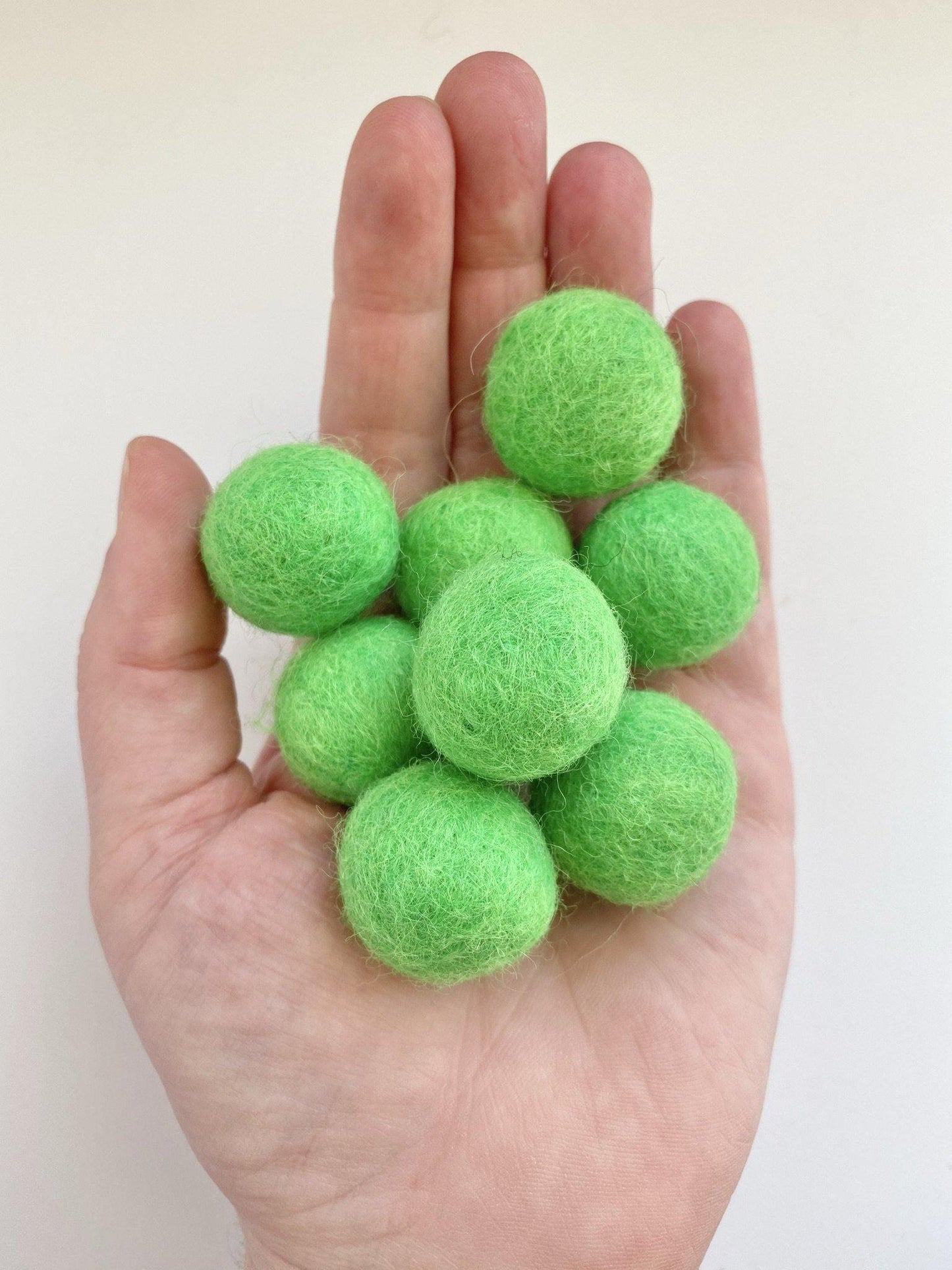 Spring Green - 2 cm Felt Pom Pom Balls - Wool Jamboree