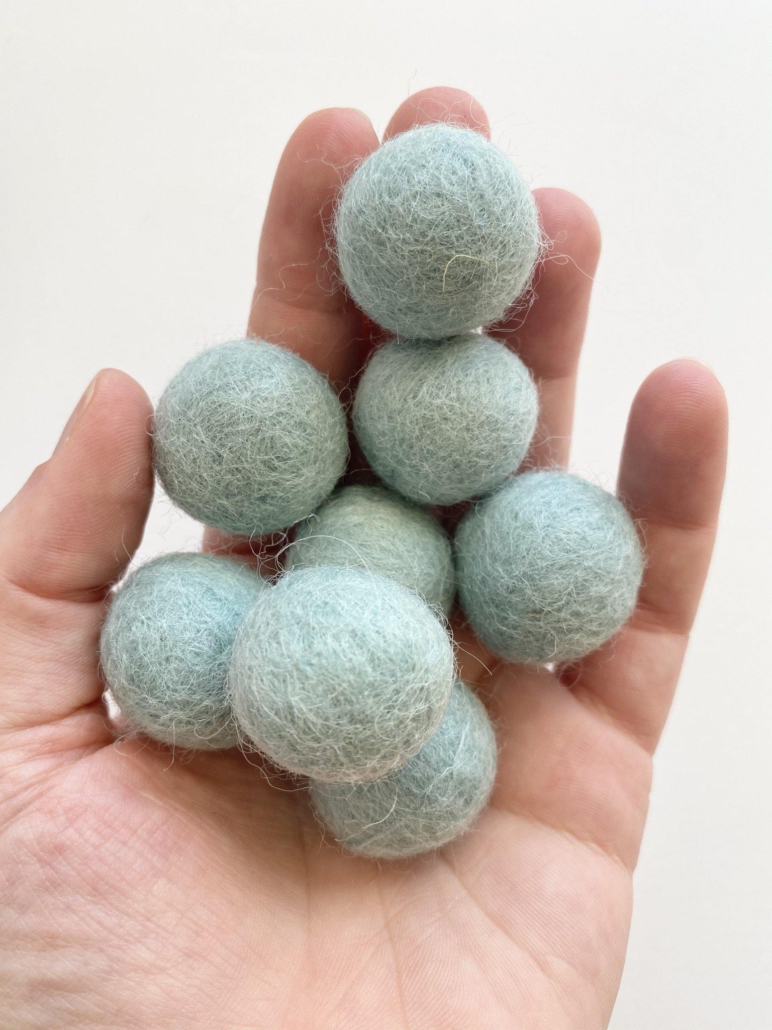 Baby Blue - 2 cm Felt Pom Pom Balls - Wool Jamboree