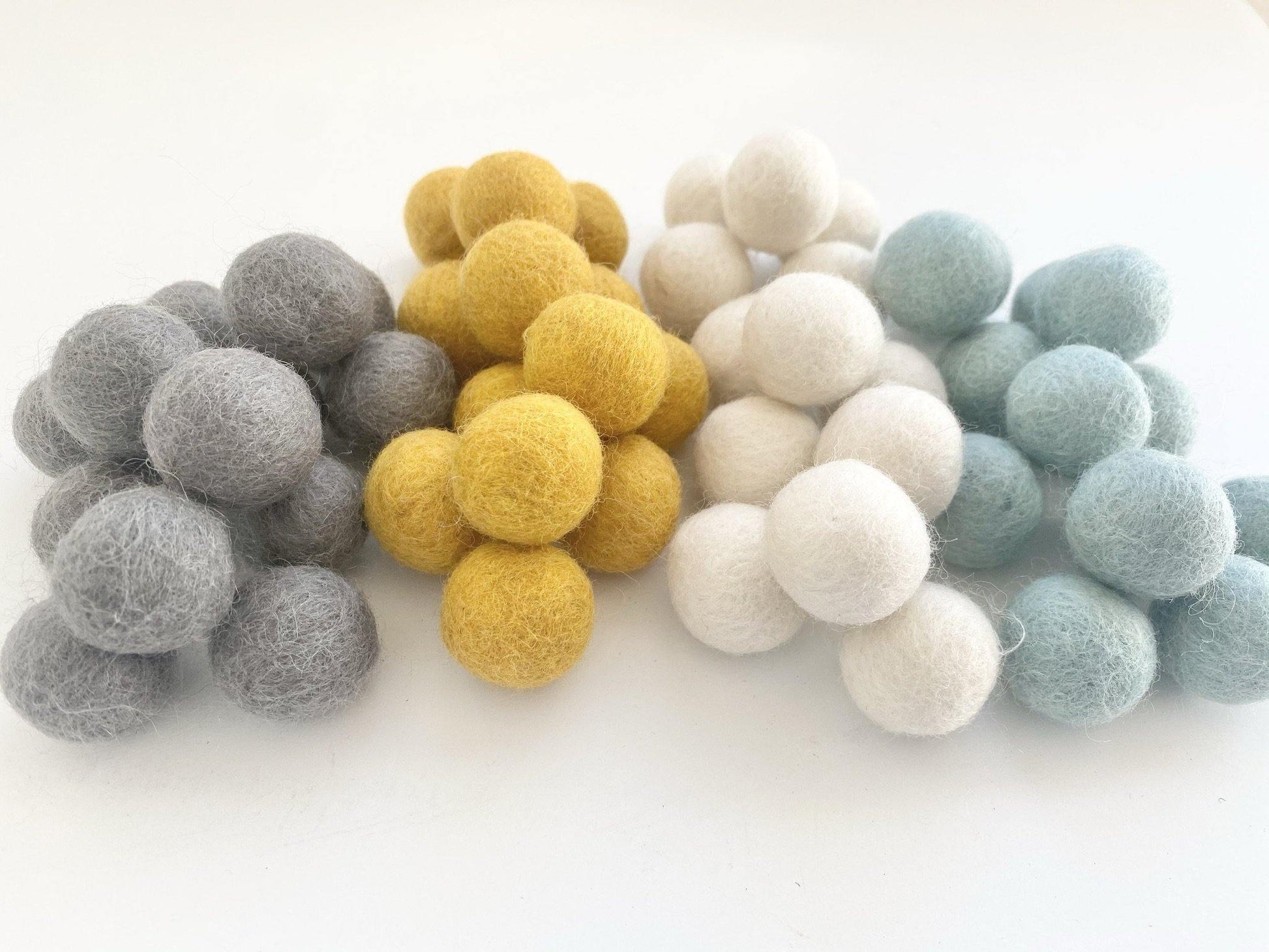 Gender Neutral - 2 cm Felt Pom Pom Balls - Wool Jamboree