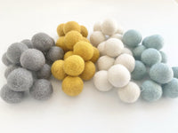 Gender Neutral - 2 cm Felt Pom Pom Balls - Wool Jamboree