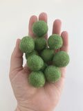 Forest Green - 2 cm Felt Pom Pom Balls - Wool Jamboree
