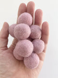 Baby Pink - 2 cm Felt Pom Pom Balls - Wool Jamboree