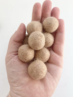 Almond - 2 cm Felt Pom Pom Balls - Wool Jamboree